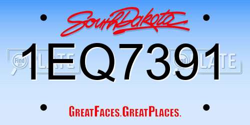 1EQ7391 South Dakota License Plate