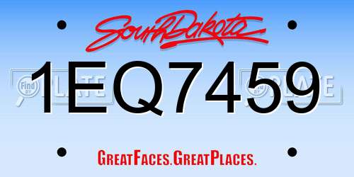 1EQ7459 South Dakota License Plate