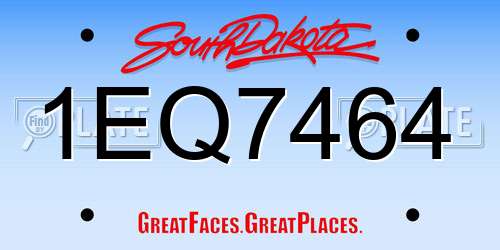 1EQ7464 South Dakota License Plate