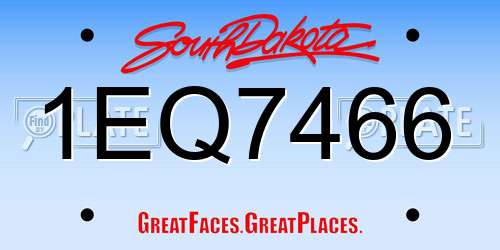 1EQ7466 South Dakota License Plate