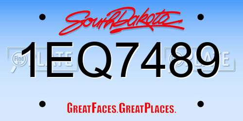 1EQ7489 South Dakota License Plate