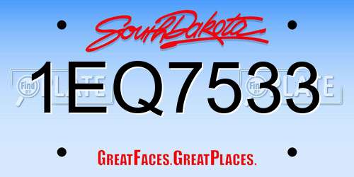 1EQ7533 South Dakota License Plate
