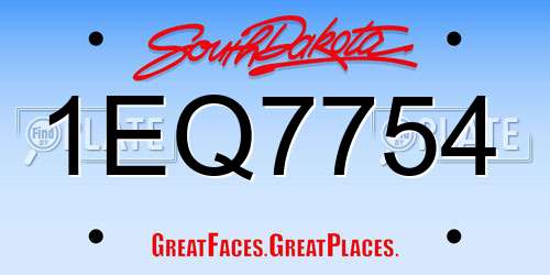 1EQ7754 South Dakota License Plate