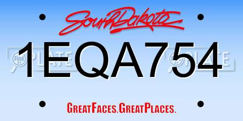 1EQA754 South Dakota License Plate