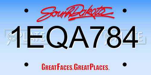 1EQA784 South Dakota License Plate