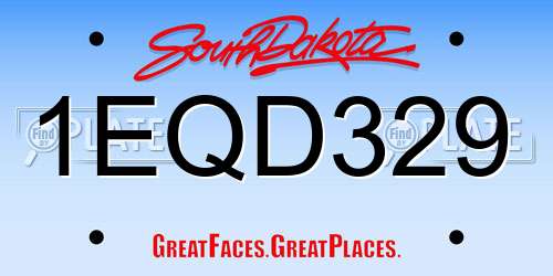 1EQD329 South Dakota License Plate