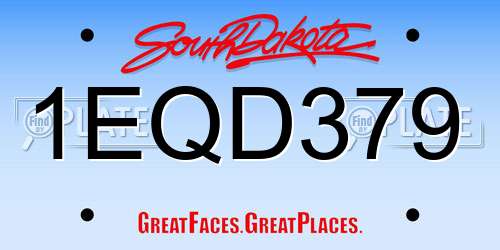 1EQD379 South Dakota License Plate