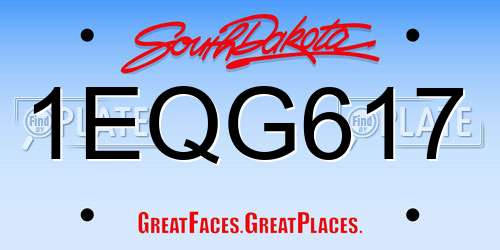 1EQG617 South Dakota License Plate
