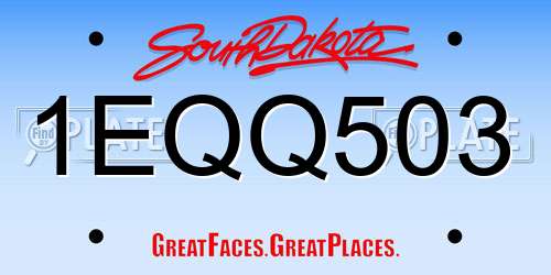 1EQQ503 South Dakota License Plate