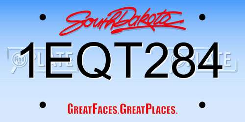 1EQT284 South Dakota License Plate
