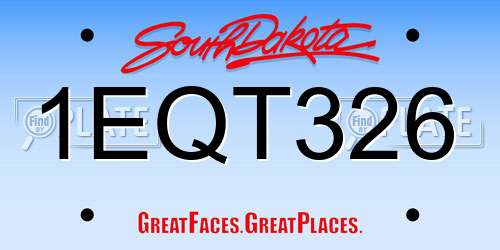 1EQT326 South Dakota License Plate