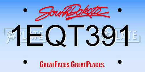 1EQT391 South Dakota License Plate