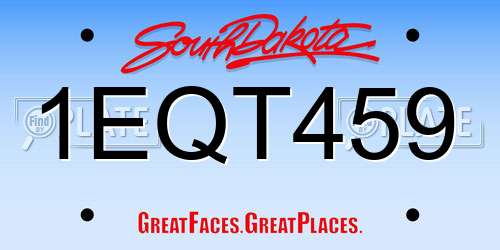 1EQT459 South Dakota License Plate
