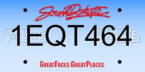 1EQT464 South Dakota License Plate