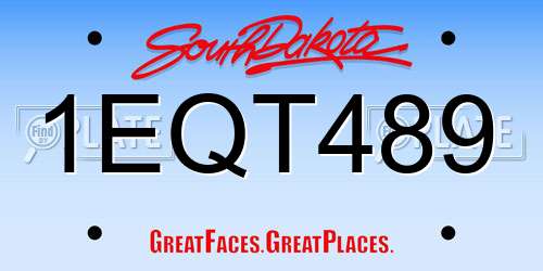 1EQT489 South Dakota License Plate