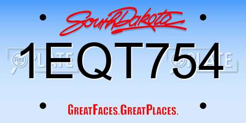 1EQT754 South Dakota License Plate