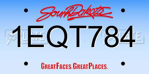 1EQT784 South Dakota License Plate
