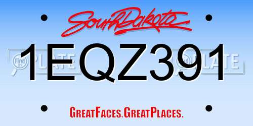 1EQZ391 South Dakota License Plate