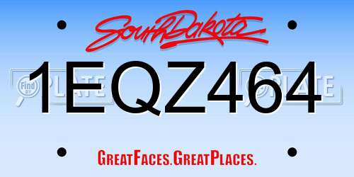 1EQZ464 South Dakota License Plate