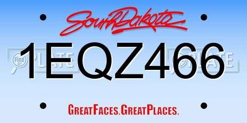 1EQZ466 South Dakota License Plate