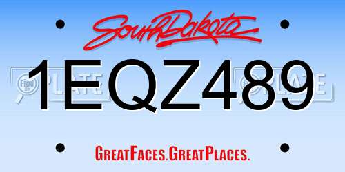 1EQZ489 South Dakota License Plate