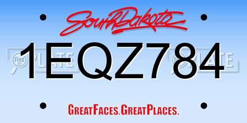 1EQZ784 South Dakota License Plate