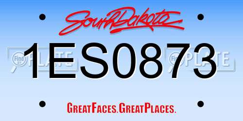 1ES0873 South Dakota License Plate