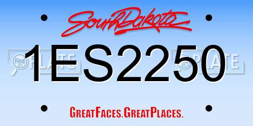 1ES2250 South Dakota License Plate