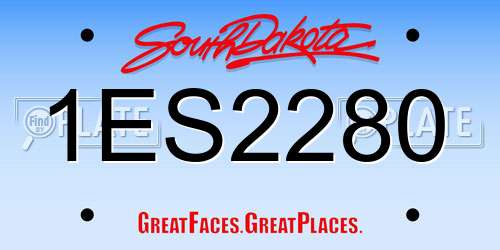 1ES2280 South Dakota License Plate