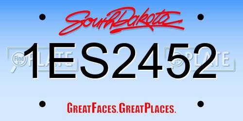 1ES2452 South Dakota License Plate