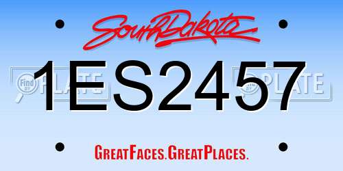 1ES2457 South Dakota License Plate