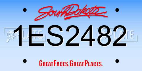 1ES2482 South Dakota License Plate