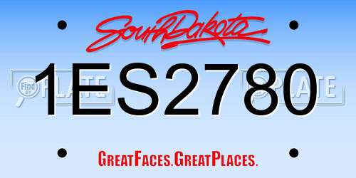1ES2780 South Dakota License Plate