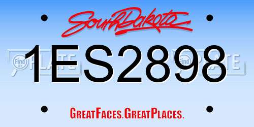 1ES2898 South Dakota License Plate