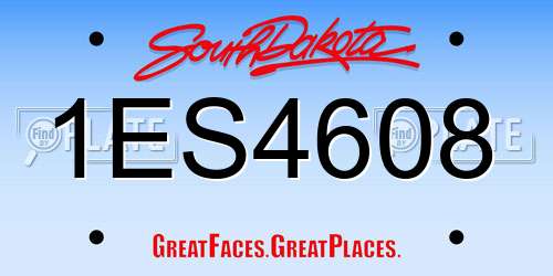 1ES4608 South Dakota License Plate