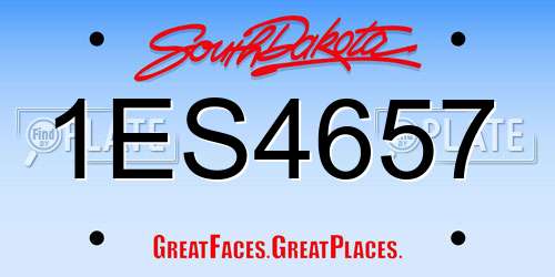 1ES4657 South Dakota License Plate