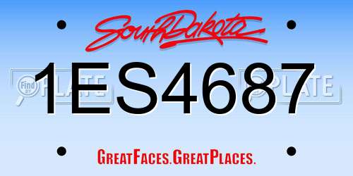 1ES4687 South Dakota License Plate
