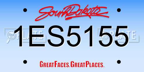 1ES5155 South Dakota License Plate