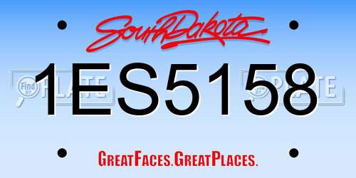 1ES5158 South Dakota License Plate