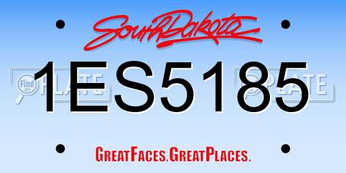 1ES5185 South Dakota License Plate