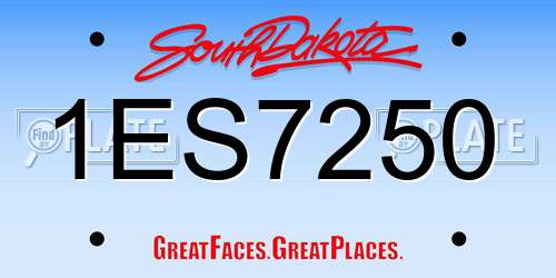 1ES7250 South Dakota License Plate