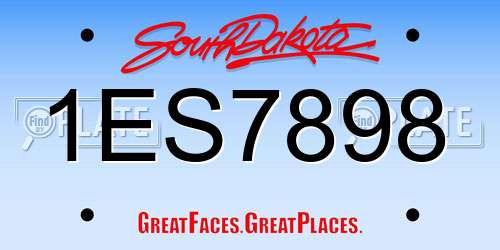 1ES7898 South Dakota License Plate