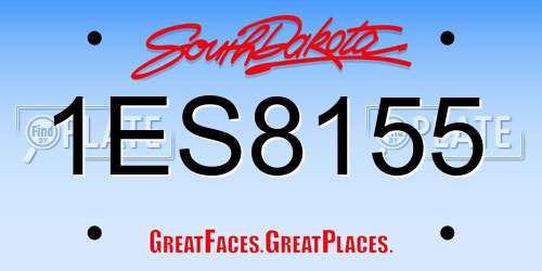 1ES8155 South Dakota License Plate