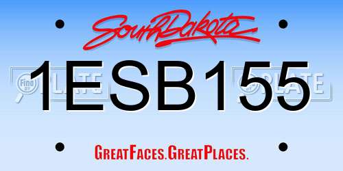 1ESB155 South Dakota License Plate