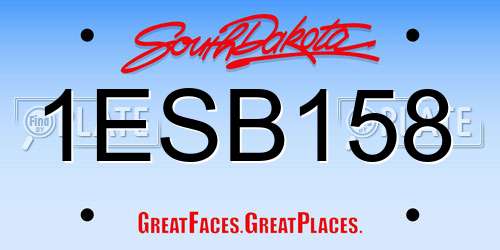 1ESB158 South Dakota License Plate