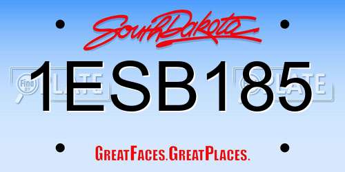 1ESB185 South Dakota License Plate