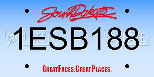 1ESB188 South Dakota License Plate