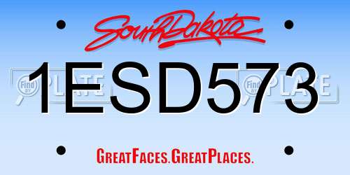 1ESD573 South Dakota License Plate