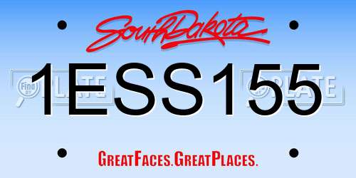 1ESS155 South Dakota License Plate