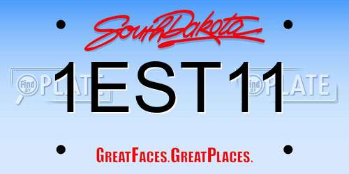 1EST11 South Dakota License Plate
